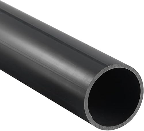 Unifizz Tubo de PVC de 36 mm de diámetro interior de 40 mm de diámetro exterior de 500 mm de longitud, tubo rígido de plástico redondo de alto impacto para manguito de cable de drenaje (negro)