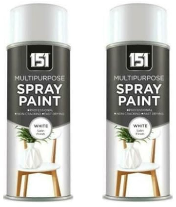 SDMAX White Satin Spray Paint, Fast Drying, Satin Finish, Non-Cracking, Easy To Use, Long-Lasting, Lightweight And Portable, Multipurpose DIY Use, 400ml (2PCS)