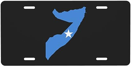 Placa de matrícula con Mapa del Terreno de Somalia para la Parte Delantera del Coche, Placa de matrícula de 6 x 12 Pulgadas, Placa de Metal para Coche, Etiqueta Decorativa novedosa y vanidosa