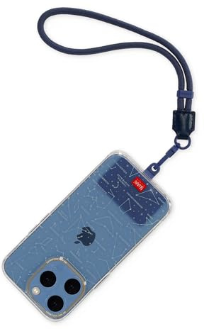 Legami - Cordino Porta Cellulare Always Together, Smartohone Laynard, Cordino Regolabile con Gancio in Metallo, Chiusura Sicura, Adesivo, Tema Blueberry, 27 cm