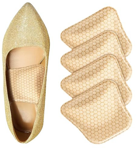 Qkepcy Plantillas Ortopédicas De Gel Para Zapatos 4 Piezas Almohadillas De Apoyo Para El Arco Alivio Del Dolor Para Pies Planos Y Fascitis Plantar Accesorios De Calzado Cómodos Y Duraderos(Beige)