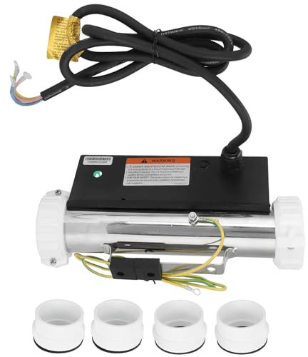 HNBYLMM In-line Heater, Spa Hot Tub Heater, Portable Bathtub Heater with Thermostat, Automatic Intelligent Thermostat, for Spa, Bathtub, Swimming Pool,2KW
