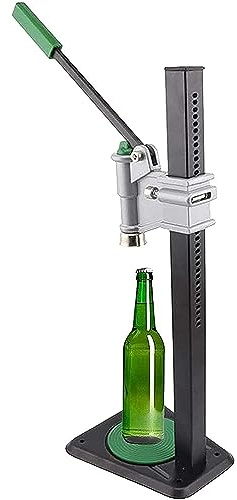 ZZBSOD Manual Bottle Cap Sealing Machine, Beer Bench Bottle Capper with Manual Pressing Rod and Non-Slip Pad, 100-500mm Adjustable Height, for Sealing 26-29mm Bottle Caps