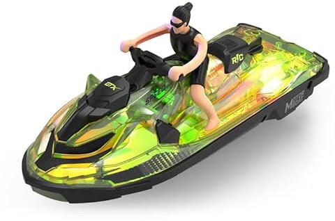 Ferngesteuertes Boot,RC Boot mit LED-Licht für Kinder und Erwachsene, 2,4GHz Speedboat RC Rennboote mit 3 Akkus, Selbstregulierung RC-Motorboot Poolspielzeug für Pools und Seen