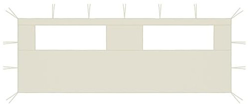Gecheer Gartenpavillon Seitenwand mit Fenstern, transparentes PVC-Fenster, 590 x 200 cm, Stoff und PVC, für Partyzelt Gartenzelt Festzelt Terrasse