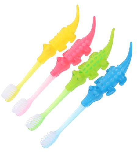 DINHEAROM 8piezas Cepillos De Dientes Para Niño Niña De Diseño De Cocodrilo y Cerdas Suaves Herramienta De Limpieza Divertida Para Años Para Desarrollar Hábitos De Higiene Oral