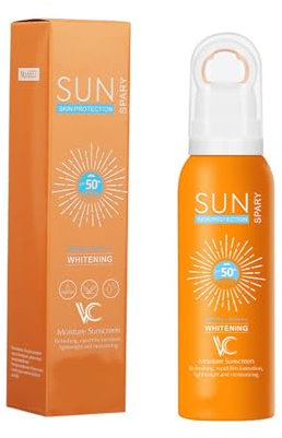 Spray de protection solaire à l'eau, blocage UV sûr pour l'extérieur et la plage, léger, enrichi pour une utilisation active et non grasse, résidus – Protection du visage et du corps gratuites