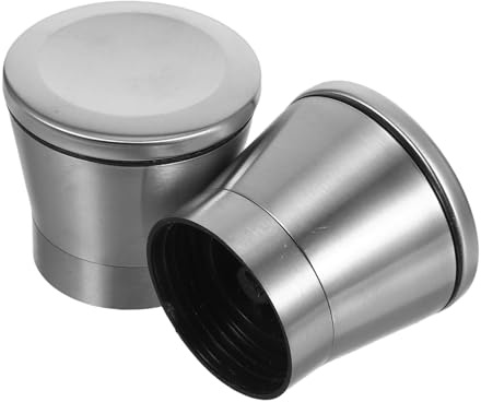 Cabilock 2pcs Stainless Steel Pepper Masher Caps Mill Lid Covers for Kitchen Tool for Salt and Pepper Grinder Spices Mill Covers