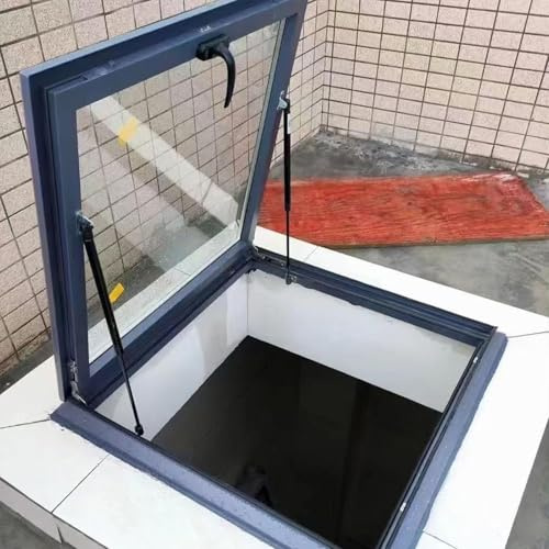 Toit Fenêtre de Puits de lumière for fenêtre toit et puits à ventilation manuelle, for hangar, tente, sous-sol for(75x55cm/29.5x21.7in)