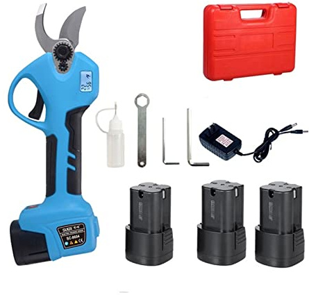 Forbici da Potatura Elettriche Potatore a batteria da 16,8 V Cesoie agli ioni di litio Forbici efficienti Bonsai Rami elettrici Attrezzi giardino Custodia SC-8604(Three batteries case)
