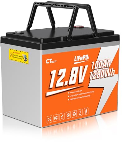 CTOLITY LiFePO4 12V 100Ah mit 100A BMS Low Temperature Schutz und Max. 4000 Zyklens,1280Wh Lithium Batterie 12V 100Ah Autobatterie für Wohnmobil, Wohnwagen, Boot, Camping, Notstromversorgung