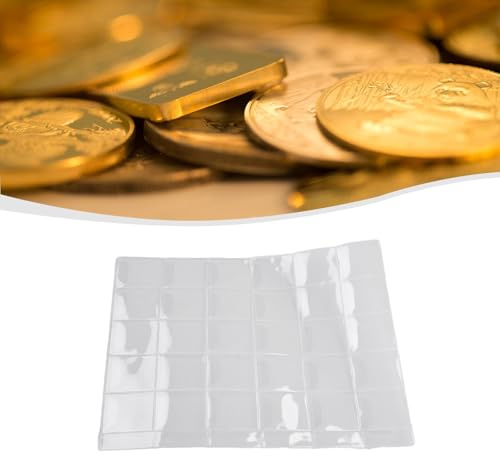 Gettimore 10 Packs 30-Pocket Coin Holder for Pages Albums, Transparent Plastic Sleeves Tokens Medallions under 32mm, 20x25cm Storage Protectors