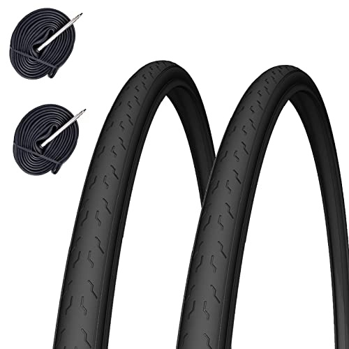 Kit 2 deux pneus + 2 Deux Chambres à air vélo Cycle clipser fixe Noir 700 x 23 28 x 5/8 x 1/16 (23 – 622)