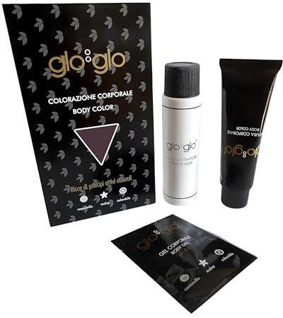 Glo Glo - Colorazione Corporale, Tinge Qualsiasi Parte Del Corpo, DURATA: 40 LAVAGGI, Lunga Tenuta, Nessuna Irritazione, Senza Ammoniaca, Castano Viola