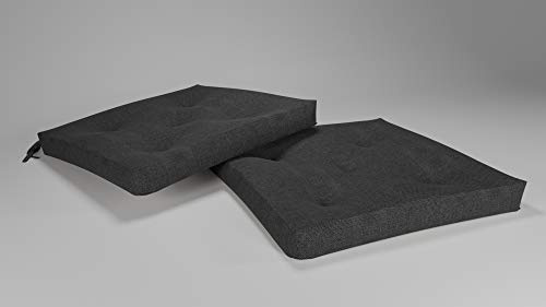 Rollmayer 2er Set Stuhlkissen mit Steppung Stuhlauflage Sitzkissen Sitzpolster Auflage für Stühle in Haus und Garten Kollektion Melange (Grafit 22, 40x40x4cm)