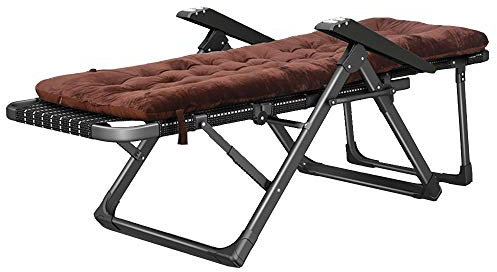 FUFU Deckchairs Verstellbare Liege, Liegestuhl mit Wattepad, tragbare Sonnenliege, Strandpool im Freien, Terrassendeck, Faltbare Sonnenliege, Stütze £ 440 Klappbar (Color : Brown)