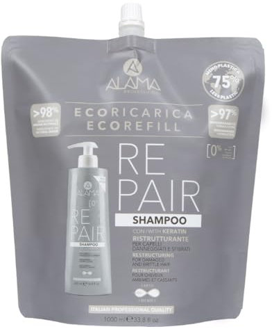 Alama Repair Haarshampoo mit Keratin Nachfüllpackung 1000ml
