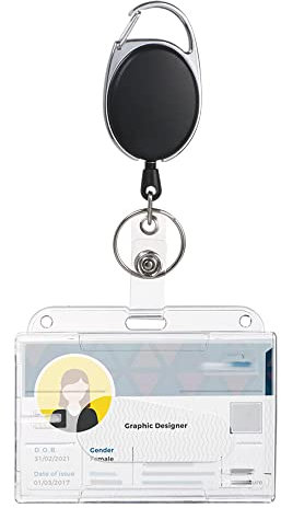 Vicloon Schlüsselanhänger Set, Schlüsselring Retractable Badge Reel mit Belt Clip mit ID Card Holder Abzeichen Buddy Kit für Schlüsselanhänger und ID Card (1 PCS)