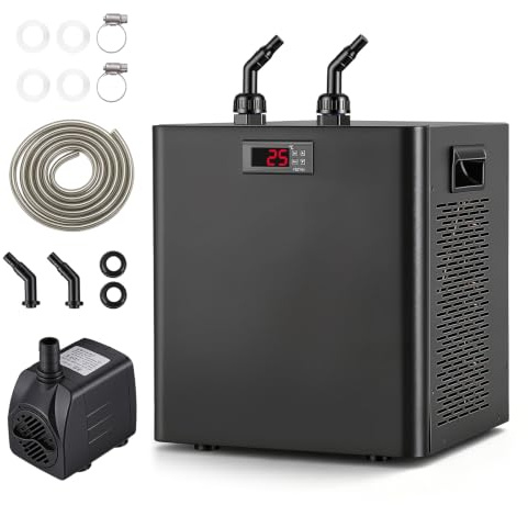 BAOSHISHAN Aquarium Chiller Water Cooler 300L Chiller Bounus Pump Kit Fish Tank Chiller Seafood Cultivation Equipment for Fresh/Salt Water Waterweeds Jellyfish Coral Crystal Shrimp