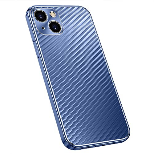 XD Designs Schutzhülle für iPhone 13/13 Pro/13 Pro Max, sturzgetestet, schlank, dünn, stoßfest, kratzfest, Karbonfaser, harte, stilvolle beschichtete Kantenabdeckung, Blau, 13 Pro 6,1 Zoll