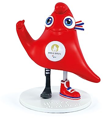 Doudou et Compagnie Figur Maskottchen Phyrge Parathlet – offizielles Lizenzprodukt der Olympischen Spiele 2024 – Figur für Kinder ab 3 Jahren – 14,5 cm – Rot – JO2508