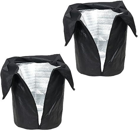 2 Stück Winterschutz für Pflanzen, Winterschutz für Pflanzen mit Kordelzug und Reißverschluss,Winterschutz Kübelpflanzensack,Wiederverwendbar Winterschutz für Kübelpflanzen Pflanzkübel,45 * 55cm