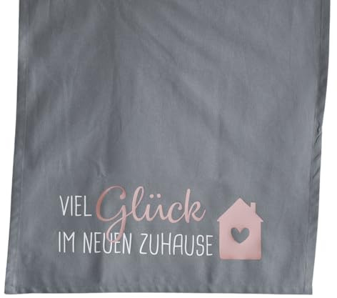 Geschirrtuch | Geschenkidee zum Einzug | Geschirrhandtuch Einzugsgeschenk | Viel Glück in neuen Zuhause Geschenk zum Umzug oder Auszug