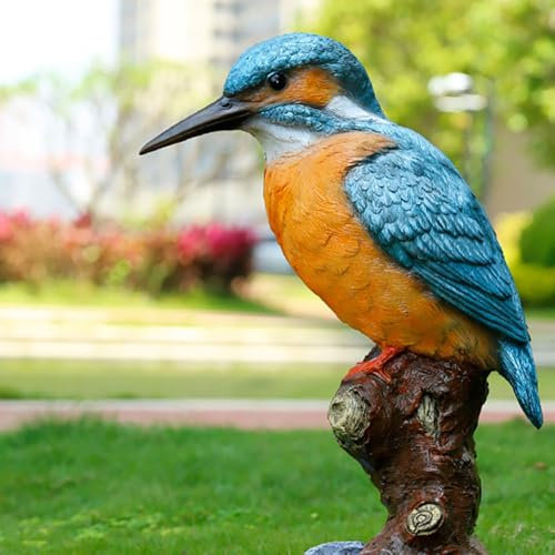 TONZN Simulation Modell Eisvogel Dekoration Skulptur Garten Tier Blume Garten Landschaft Dekoration (46 * 25 * 68cm)