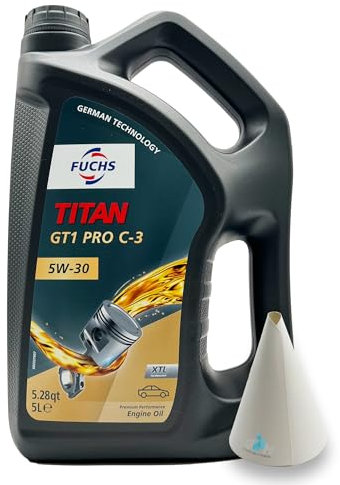 5 L Fuchs Titan GT1 Pro C-3 5W30 | passend für | VW 504 00 | VW507 00 | MB 229.51 | BMW LONGLIFE-04 | PORSCHE C30 | 5 Liter | Motoröl | Motorenöl |mit Trichter