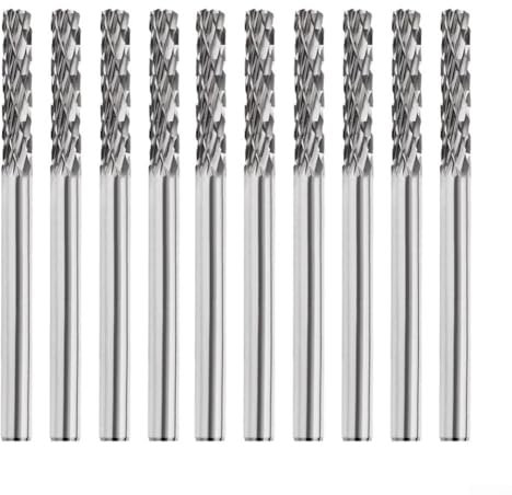 Gbtdoface 10 Stück Wolframkarbid-Frässtifte, Hartmetall-Frässtift-Set, Hartmetall-Rotationsfeile C-Typ 3 mm, Schaft Wolframstahl-Fräser