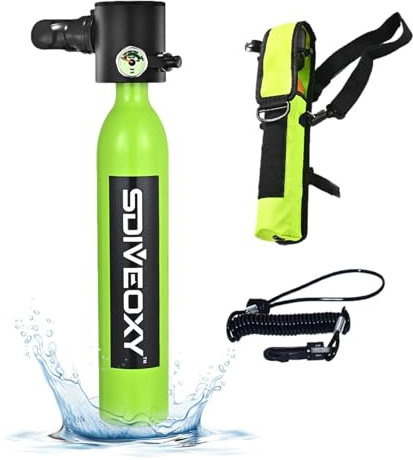 Eoixuqba Scuba Diving Tank Equipment Tauchflasche Sauerstoffflasche Taucherflasche 0,5L Atemschutzgerät Sauerstofftank Scuba Diving Tank Tauchflasche Zum Sporttauchen Mit Aufbewahrungstasche