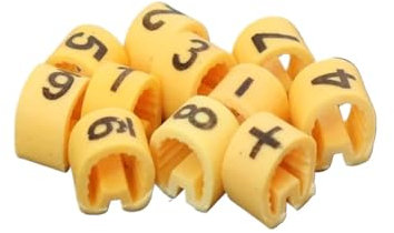 Kabelbeschriftung 10 Gitter 0,5 0,75 1,0 1,5 2,5 4,0 6,0 10,0 16 25 35 mm2 PVC-Kabelmarkierungen, gelbe Pflaumenschläuche, 0–9, Verschiedene Nummern-Kits Kabel Beschriftung(1.0mm2 1000PCS)
