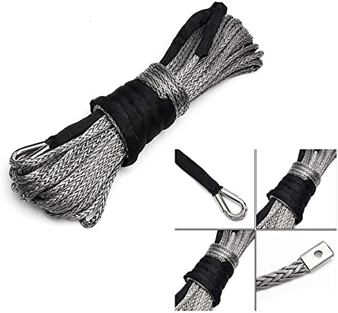 JOXLOVER 50 '11000-15000 Lbs 15m 5-7ton Rowing Winch Rope Cable Trabajo Cable LÍNEA Fibra SINTÉTICA for ATV/UTV/SUV / 4X4 / 4WD para automóviles, mejoras en el hogar, manipulació