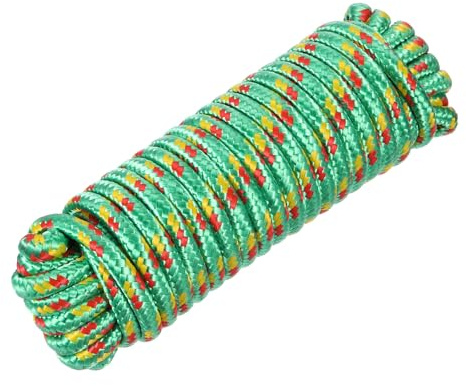 Rebower 3/8 49ft Diamond Braided Ropes Green Nylon Rope Polypropylene Flag Pole Cord Utility String,[for Camping and Hiking, Indoor and Outdoor Use]