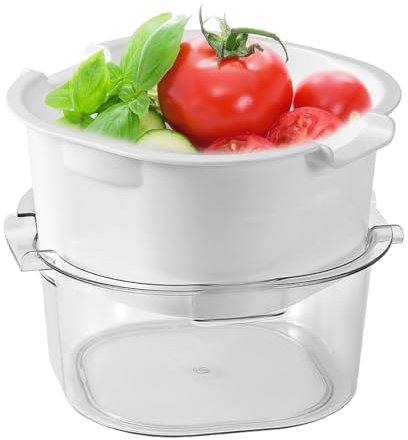 Ciotola scolapasta da cucina, rondella multifunzionale per frutta, colino e rondella per bacche, con design a doppio strato, multifunzionale e facile da usare, 15,5 x 14,6 x 9,1 cm, per casa, studio,