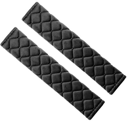 Hsyadazi 2 cuscinetti per cintura auto, imbottitura per cintura di sicurezza, imbottitura universale per cintura di sicurezza, cintura di sicurezza per bambini e adulti (nero)