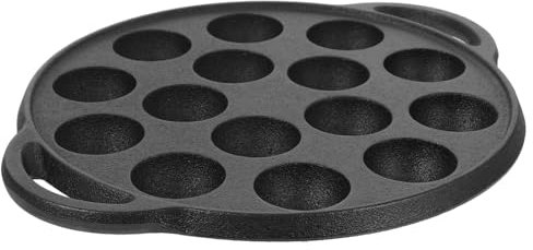 SOLUSTRE 1pezzi Padella in Ghisa Spessa Per Polpette e Lumache Resistente All Usura Riscaldamento Rapido e Uniforme Per Cucinare Vario Cibo Superficie Liscia e Facile Da Pulire