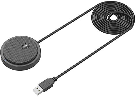 UM02 USB Omni-Directional Condenser Microphone for PC, Laptop, Gaming, Live Broadcast, Business Conference, and Voice Chat with 3.0m Pickup Distance, Zinc Alloy & Metal Mesh Cover, Plug & Play