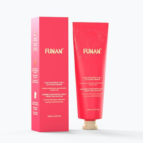 FUNAN 3-in-1 Hair Styling Cream, Non-Greasy for Women & Kids, Creates Smooth Styles and Defines Curls, No White Flakes Fly Away Hair Tamer, 5.07 fl oz