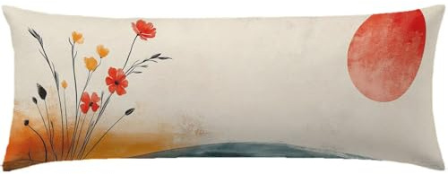 Chiaretto Cuscino per Dormire Laterale 40x120 Cuscino Lungo per Dormire Lateralmente per Gravidanza e Sostenere la Maternità, Migliorare La Qualità Del Sonno, Federe Cuscini Letto Motivo Fiori Q-632