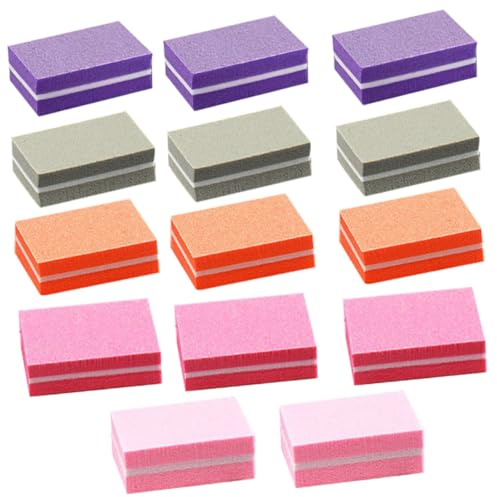 ROMISBABA 50 Stück Teiliges Schwammblock Nagelfeile für Maniküre Pediküre Gebogene Feilen für Acryl Naturnägel Professionelle Nagelpflege Zubehör für Gelnägel und DIY Nageldesign