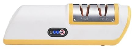 Affûteur de couteaux électrique automatique compact - Affûtage grossier et précision en deux étapes for outils cuisine domestiques(Yellow)