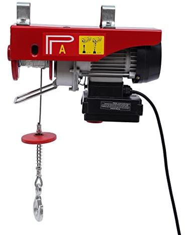 Elektrische Seilwinde, 510W 220V Seilhebezug Seilzug Motorwinde mit kabellosen Fernbedienung, Hubhöhe 6m & 12m, Hubgeschwindigkeit 100 kg & 200kg, Elektrische Hebezeuge für Fabriken, Werkstätten