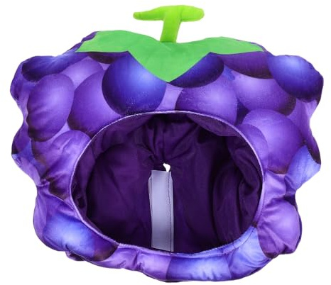 FUNNETOYU Funny Grape Party Hat Novelty Fruit Headgear Cosplay Costume Accessory for Carnival and Photo Props