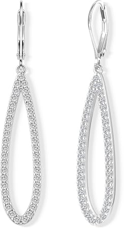 ALEXCRAFT Silber 925 Ohrringe Hängend 14K Vergoldet Zirkono Tropfenohrring