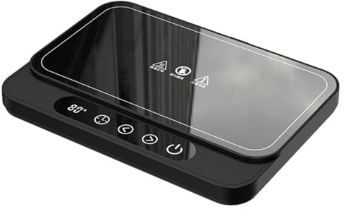 Chauffe Tasse Bureau, 50 W Chauffe-Tasse à Café, Réchauffe Tasse à 9 Réglages de Température avec Affichage, Arrêt Automatique 8 Heures, Réchauffeur de Café électrique pour Thé, Chocolat Chaud, Noir