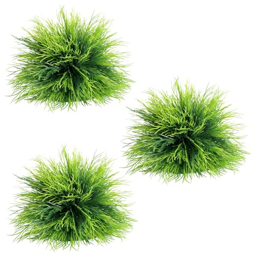 TGDIVYA 3Pcs Fish Tank Plants Artificial, Realistic Fish Tank Plants with Weighted Base, Lifelike Aquarium Plants Artificial for Guppy and Betta Habitats