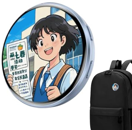 Pin Digital Electrónico,Pantalla Táctil IPS Vestible,Pin LED Digital con Pantalla | para Coleccionistas, Adolescentes, Fans del Anime, Cosplay, y Eventos