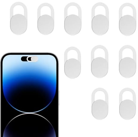 1,85 x 0,9 cm, 10 pezzi per webcam, copertura per webcam per telefono, adesivi per tablet e laptop, adesivi per bloccare la privacy della fotocamera per protezione di sicurezza per donne, uomini
