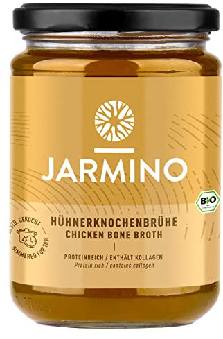 Knochenbrühe BIO HUHN (6x350ml) | Hühnerbrühe BIO | gesunde Alternative zu Brühwürfel | Rahmen Brühe, Diät Suppe, Dashi Brühe | Bone broth | Freilandhaltung | JARMINO